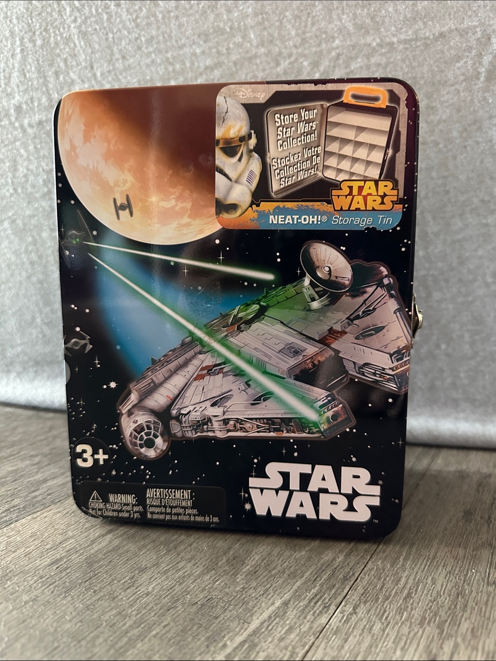 Star Wars Black Tin with Green Laser Millennium Falcon Graphic